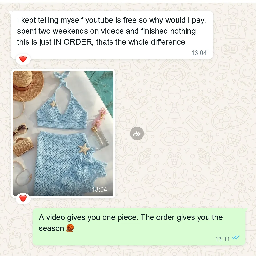 TESTIMONIO 6 de 8 — FALTA: captura real. Objecion que tiene que matar: "I can find this free on YouTube"